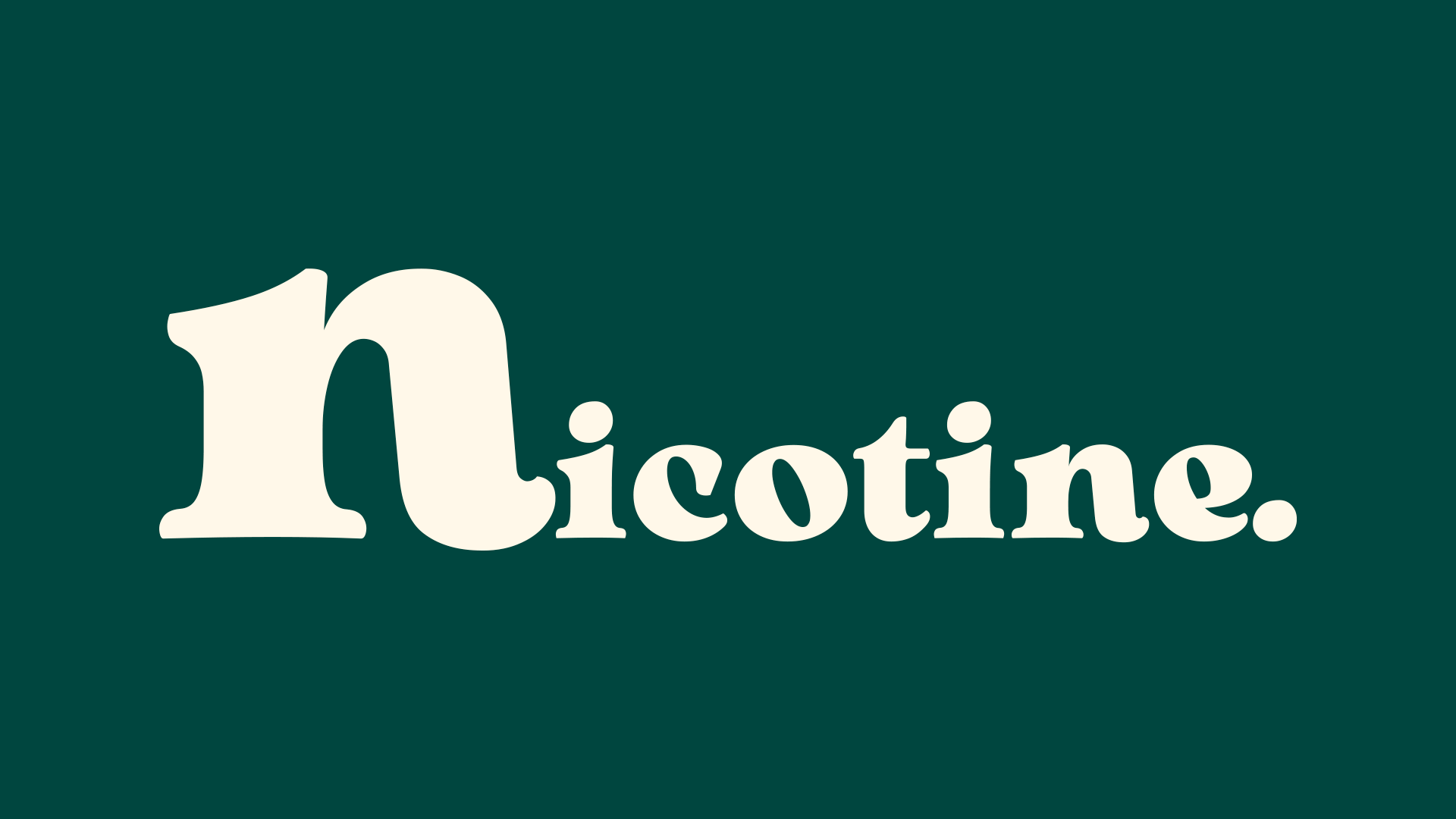 Nicotine.-logo vihreällä taustalla.